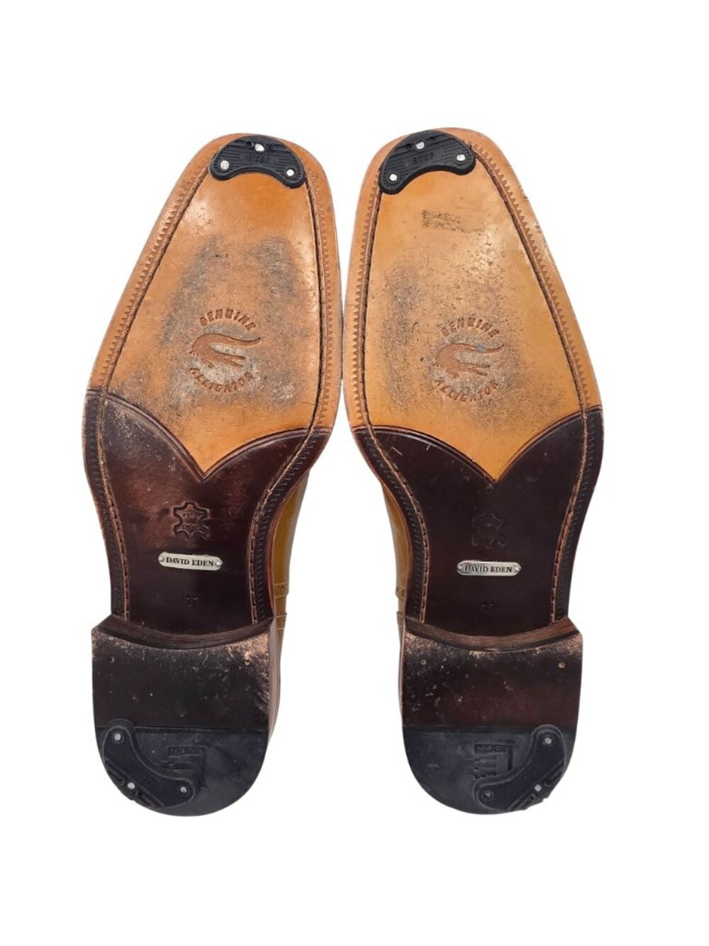 Vintage Alligator Mens 11M Taupe Brown David Eden Exotic Leather Dress Shoes - Picture 3 of 15